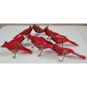 Cardinal Bird Lot of 9 Christmas Holiday Decor Ornaments Vintage Collectible
